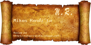 Mikes Renáta névjegykártya